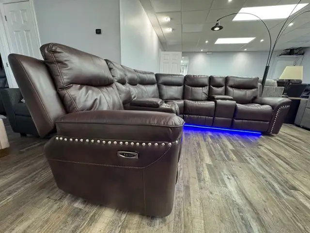 New 3 PC Power Recliner Sectional In Gel Leather Now On Sale - Photo 2