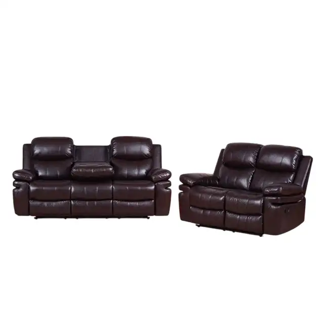 New Recliner Sofa In Air-Leather Upholstery - Brown Clearance - Photo 3
