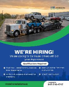 We Are Hiring Car Hauler Drivers!HNR Solutions Inc. is looking