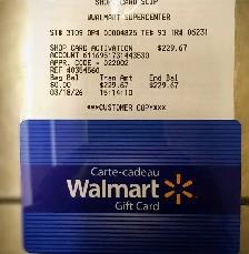 Walmart Gift Card $230