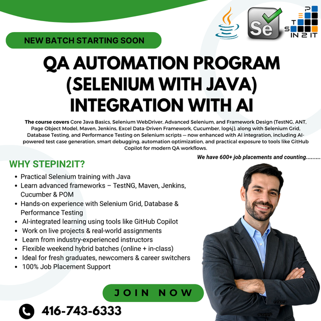 Selenium with Java– AI Integrated by STEPIN2IT