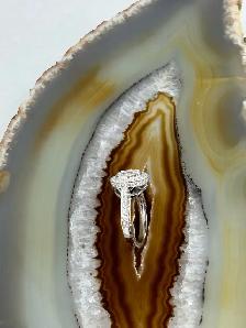 Elegance 18k Bezel Halo W/G Diamond Ring - Photo 5