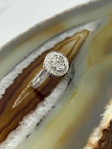 Elegance 18k Bezel Halo W/G Diamond Ring - Photo 7