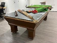 Full Size Slate Pool Table (8.5 ft) – Solid Wood – Complete Set - Photo 8