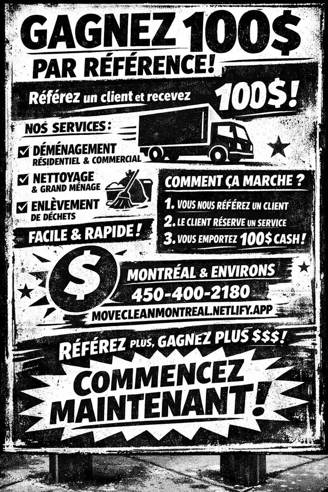 URGENT - Gagnez 100 $ par recommandation – Job Simple Montréal