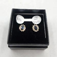 14k Gold Earrings, Hoops, Studs with Diamonds, Rubies, Amethyst - Photo 4