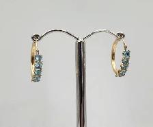 14k Gold Earrings, Hoops, Studs with Diamonds, Rubies, Amethyst - Photo 7