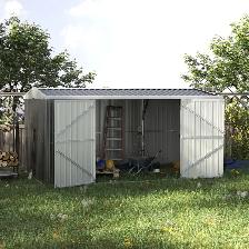 8'x11' Galvanized Metal Shed – Heavy Duty & Durable