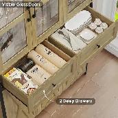 Brand New 41.3" Large Pantry Cabinet w. Clear Glass Doors $279 - Photo 4