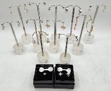 10k Gold Earrings, Hoops, Studs with Diamonds, Opals, Aquamarine