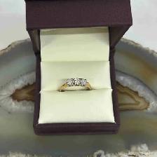 Sparkling 10K Trinity Diamond Ring