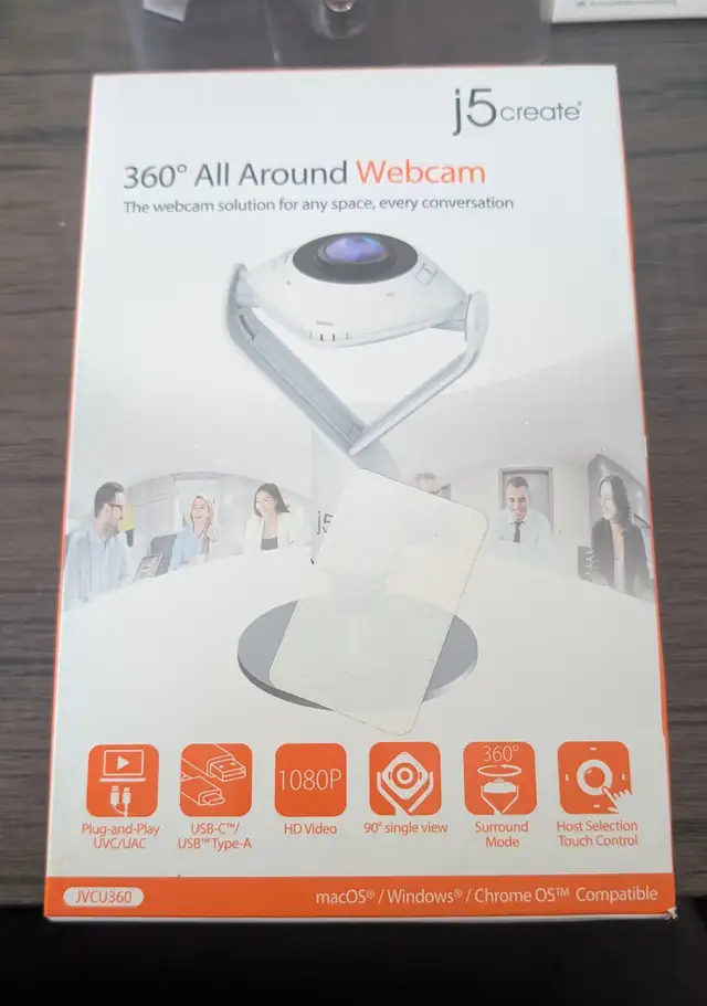Webcam vidéoconférence 360° j5create JVCU360 – Complet - Boîte