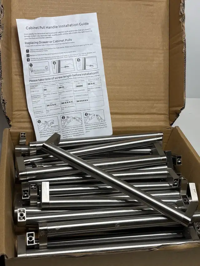 30-Pack Modern Stainless Steel Cabinet Handles - Photo 3