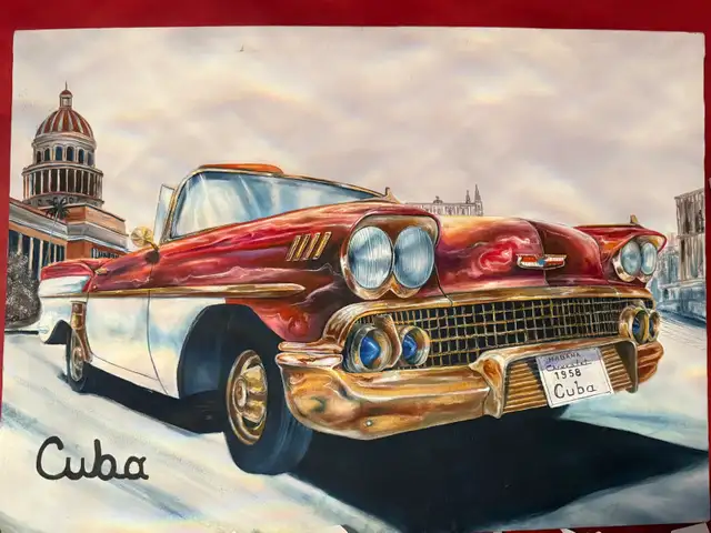 1958 Chevrolet Hand-Painted Artwork – 28" x 22"