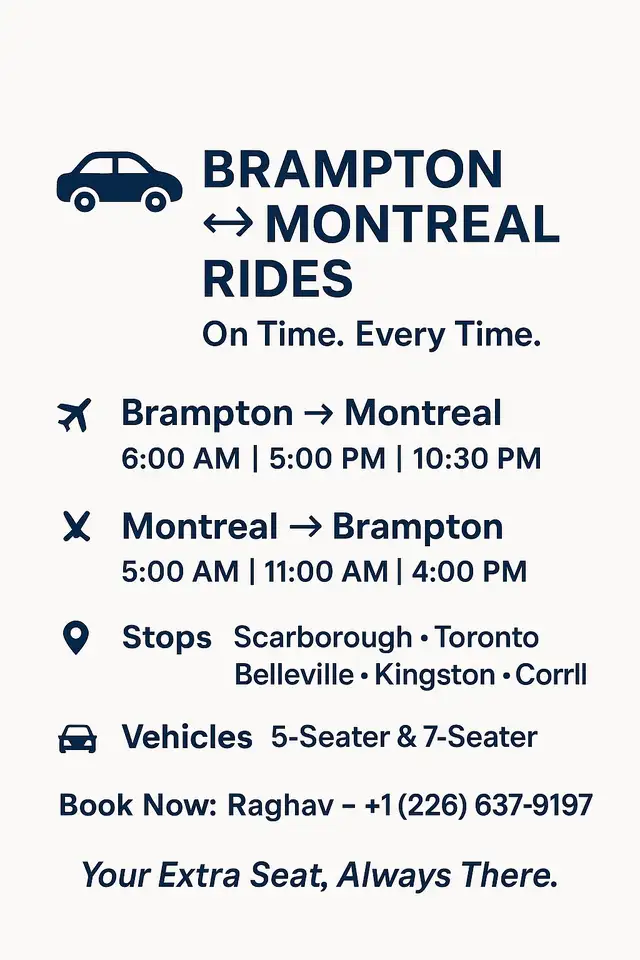 Brampton Montreal Rides