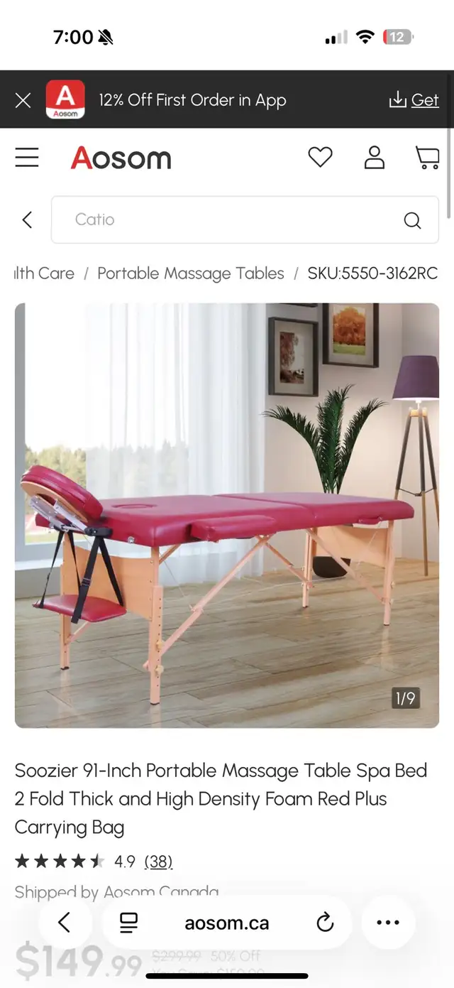 brand new homcom massage table