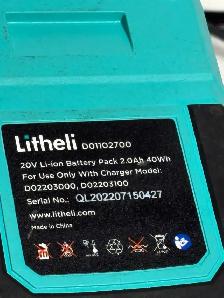Litheli 20V Battery & Charger Kit w/ 2 Batteries - Photo 5