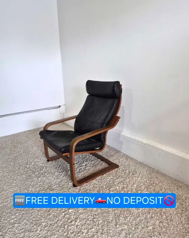 FREE DELIVERY Ikea Poang Leather Rocking Armchair / Single Sofa