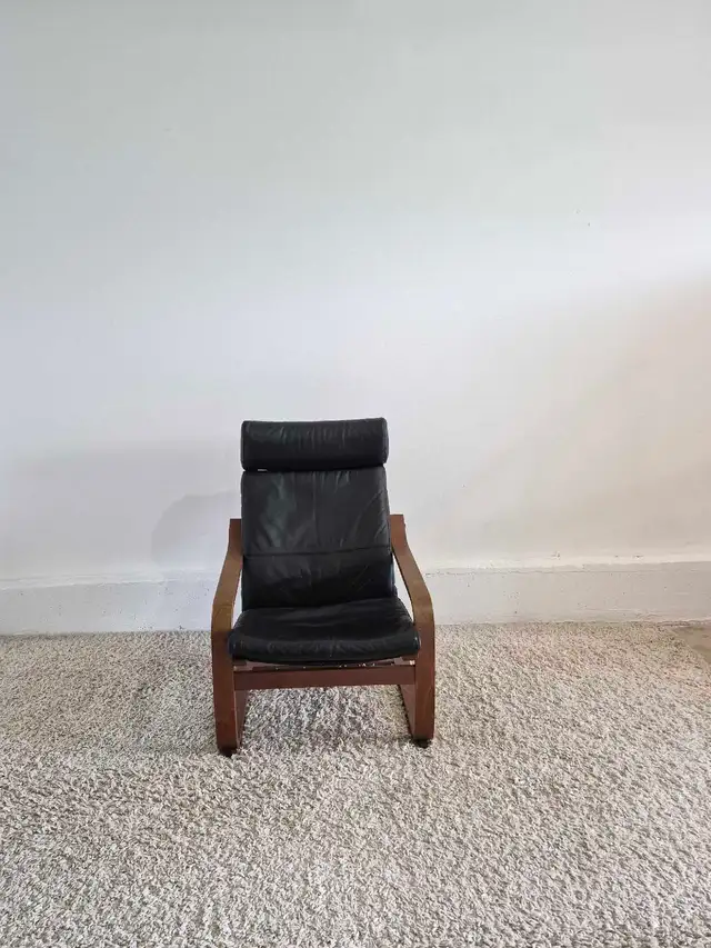 FREE DELIVERY Ikea Poang Leather Rocking Armchair / Single Sofa - Photo 2
