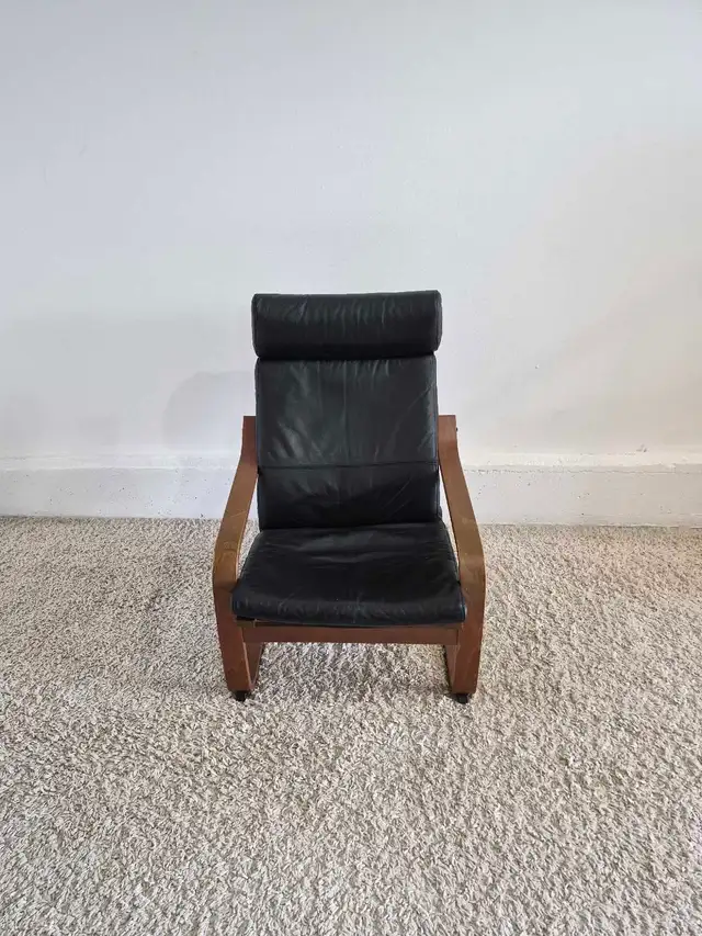 FREE DELIVERY Ikea Poang Leather Rocking Armchair / Single Sofa - Photo 4