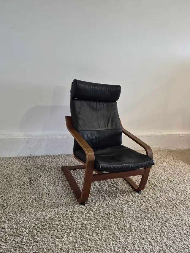 FREE DELIVERY Ikea Poang Leather Rocking Armchair / Single Sofa - Photo 7