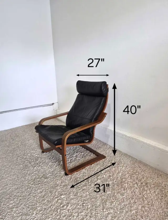 FREE DELIVERY Ikea Poang Leather Rocking Armchair / Single Sofa - Photo 9