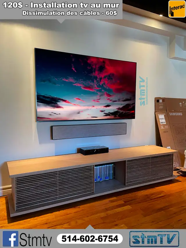 SUPPORT MURAL TV TÉLÉVISION MURALE INSTALLATION TV AU MUR - Photo 2