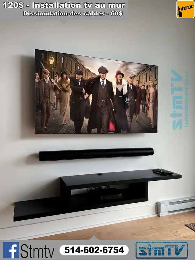 SUPPORT MURAL TV TÉLÉVISION MURALE INSTALLATION TV AU MUR - Photo 3