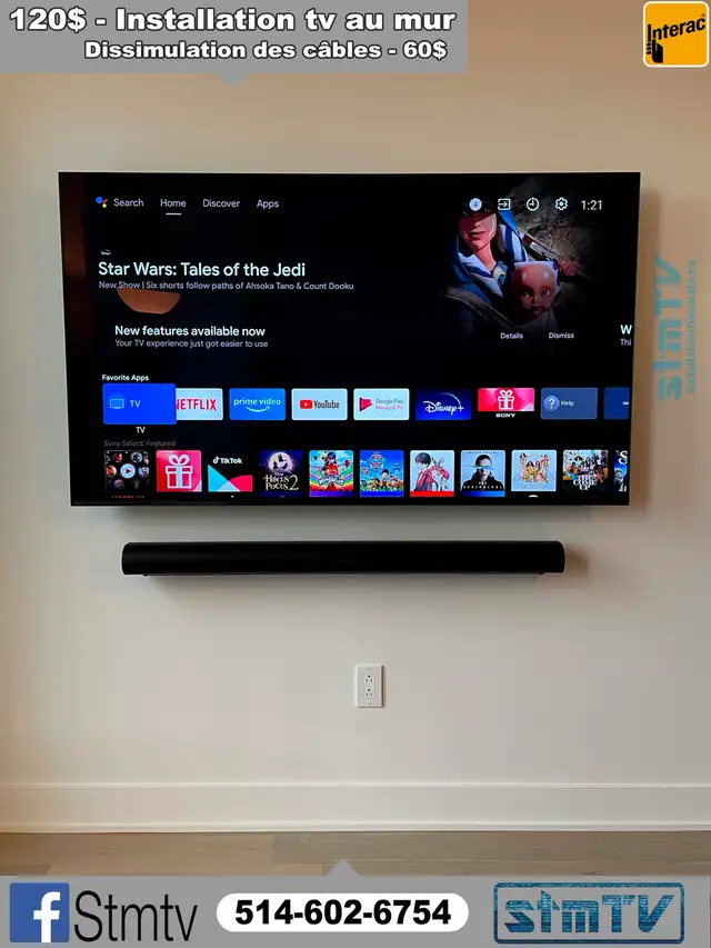 SUPPORT MURAL TV TÉLÉVISION MURALE INSTALLATION TV AU MUR - Photo 9