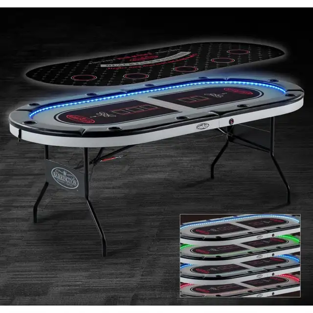 Barrington 10-player Poker Table with LED Lights