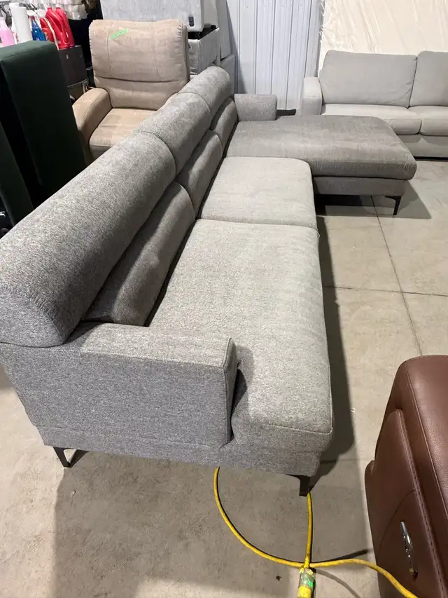 Grey mid century modern sectional - Photo 2