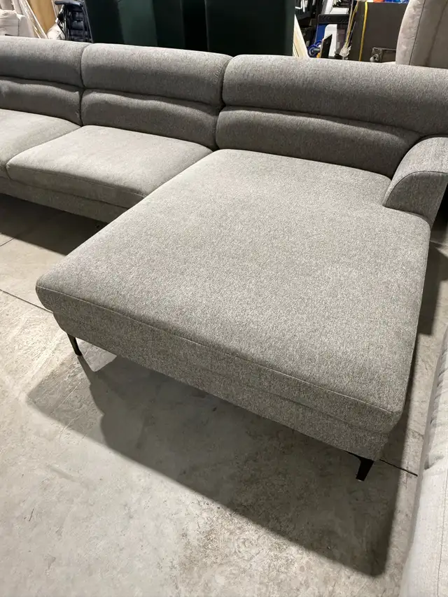 Grey mid century modern sectional - Photo 3