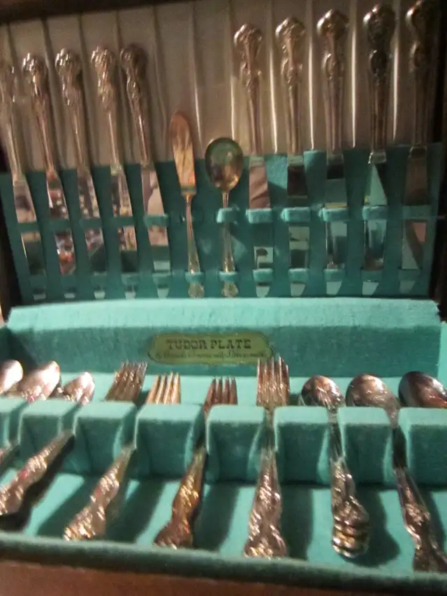 #47B  INSPIRATION/MAGNOLIA silverware set for 10 - Photo 2