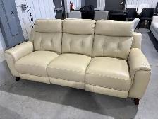 Leather power reclining sofas in brown or ivory