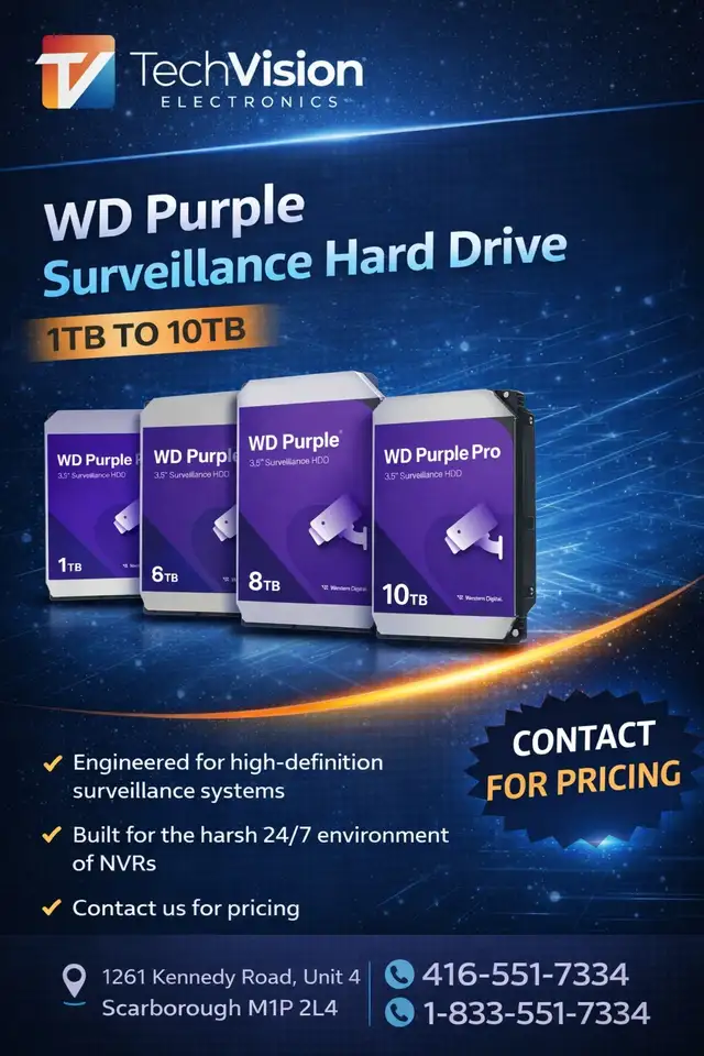 WD SURVEILLANCE HARD DRIVE 1 TB TO 10 TB