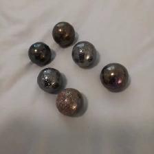 6 vintage Large 1960's BLACK SPECKLED marbles ($10 Lot price)