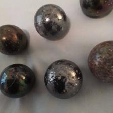 6 vintage Large 1960's BLACK SPECKLED marbles ($10 Lot price) - Photo 3