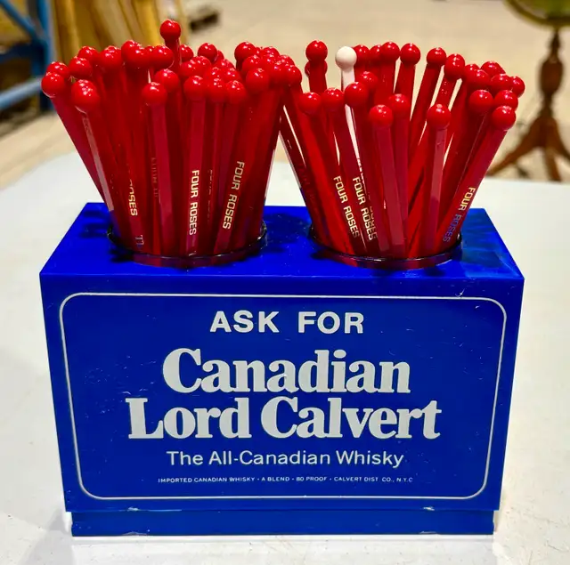 Vintage "Canadian Lord Calvert" Whisky Bar Display (Stir Sticks) - Photo 2