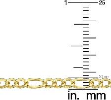 Women's New Figaro chain 4g 3.3mm 18'' GOLD FILLED 14k stamp 30 - Photo 2