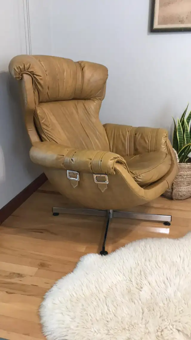 Mid century. TEAK TECK Table d'appoint / Fauteuil pivotant vinta - Photo 3