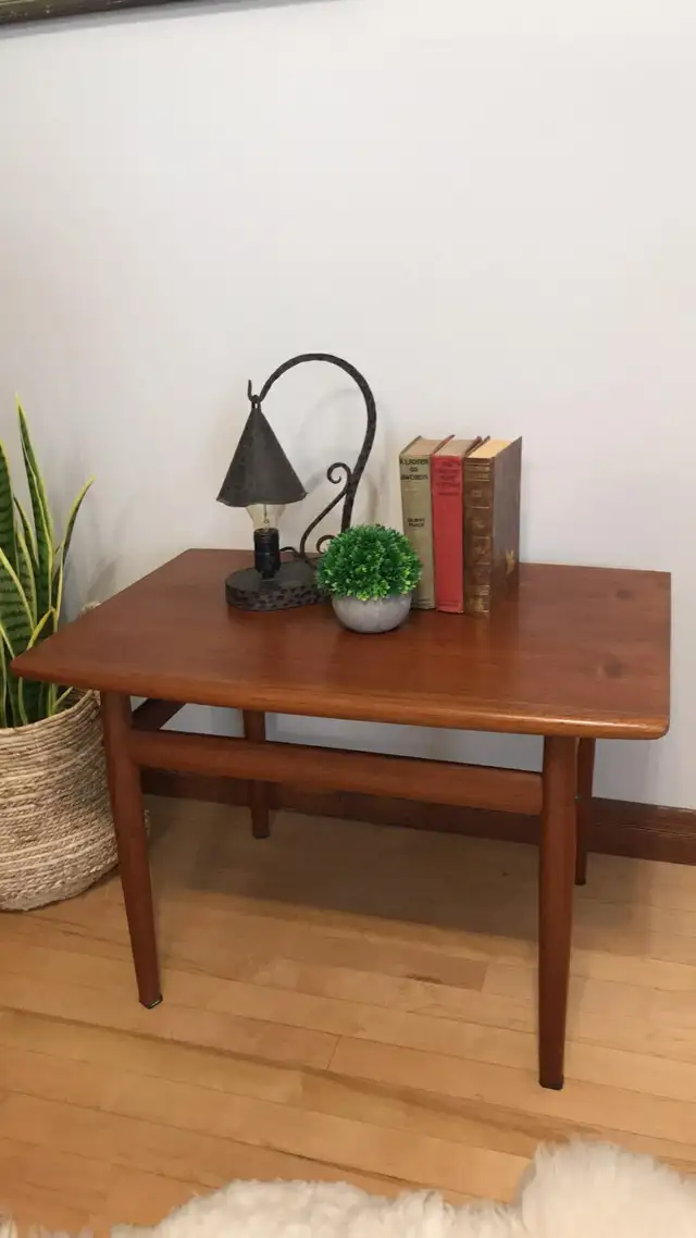 Mid century. TEAK TECK Table d'appoint / Fauteuil pivotant vinta - Photo 5