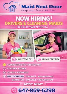 NOW HIRING: Drivers & Cleaning Maids