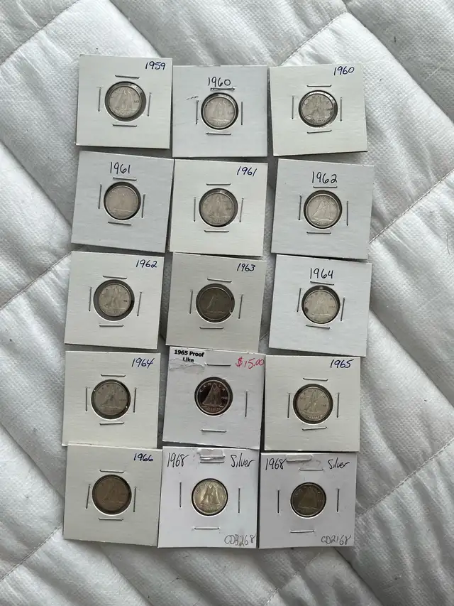 Silver Dimes 10cent Old Canadian - Photo 3