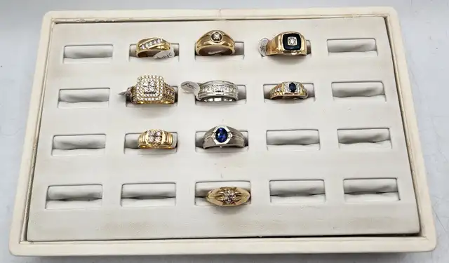 10k / 14k / 18k Gold Men's Rings with Diamonds, Onyx, Sapphire