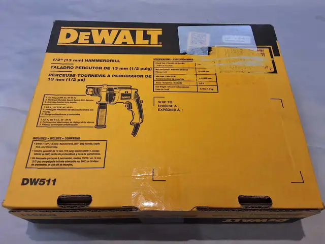 Dewalt DW511 1/2'Hammer Drill NEW - Photo 2