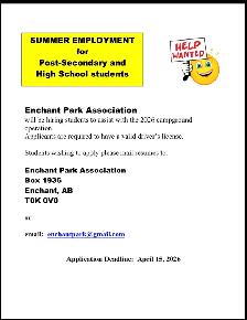 Summer Student Employment at Enchant Campground