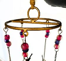 Colorful Glass Balls Copper Birds Wind Chime - Photo 3