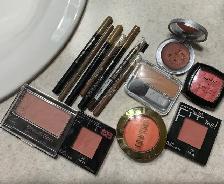 assorted brow pencils and powdered  blush