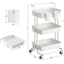 SONGMICS 3-Tier Rolling Utility Cart - Photo 3