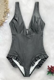 NWT - CupShe one Metallic Sage one piece  - MED